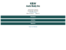 Tablet Screenshot of kwautobodyinc.com